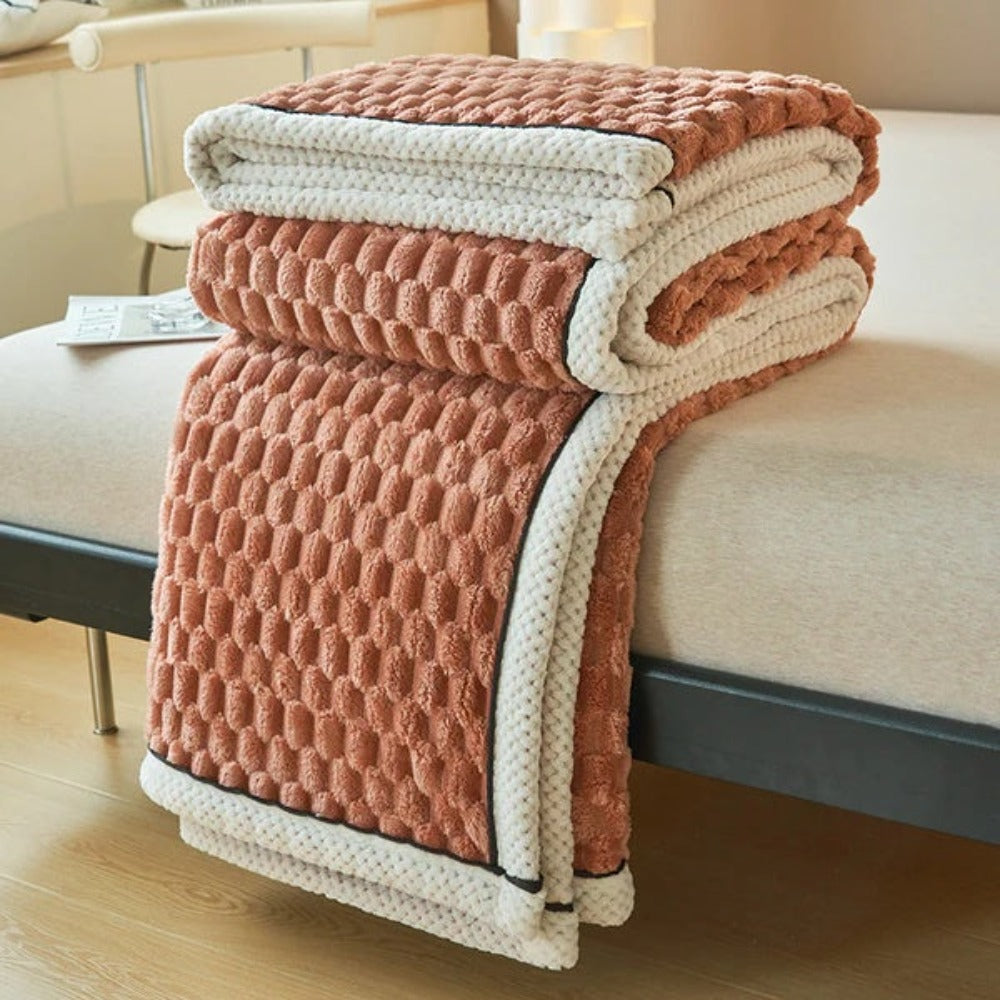 Couverture Polaire Texturée Avec Motif Géométrique Pour Un Intérieur Élégant Et Confortable