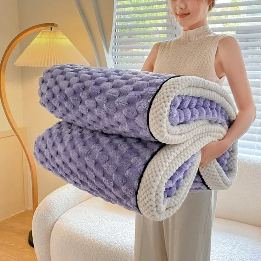 Couverture Polaire Texturée Avec Motif Géométrique Pour Un Intérieur Élégant Et Confortable
