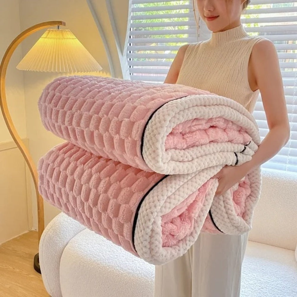 Couverture Polaire Texturée Avec Motif Géométrique Pour Un Intérieur Élégant Et Confortable