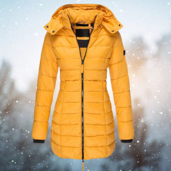 Nordisk-Flair Doudoune Longue Femme Coupe Ajustée Isolation Matelassée Capuche Amovible
