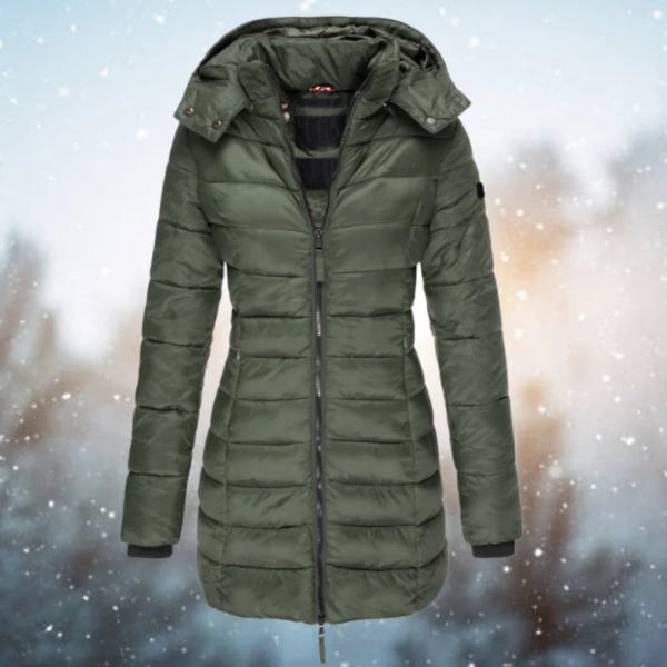 Nordisk-Flair Doudoune Longue Femme Coupe Ajustée Isolation Matelassée Capuche Amovible