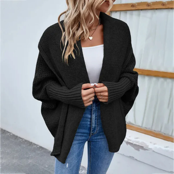 Cardigan En Maille Pour Femme Oversize Coupe Ample Texture Épaisse Ouvert Devant Manches Longues