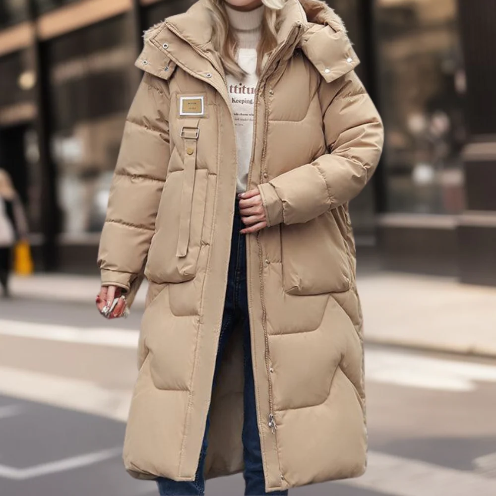 Manteau Matelassé Pour Femme Oversize Capuche Longueur Intégrale Résistant À L Eau Chaleur Confortable