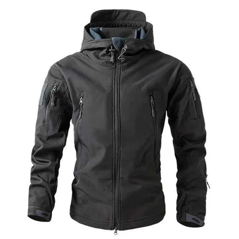 Amawinc Veste Homme Coupe Régulière Résistante À L Eau Avec Capuche Ajustable Poches Zippées