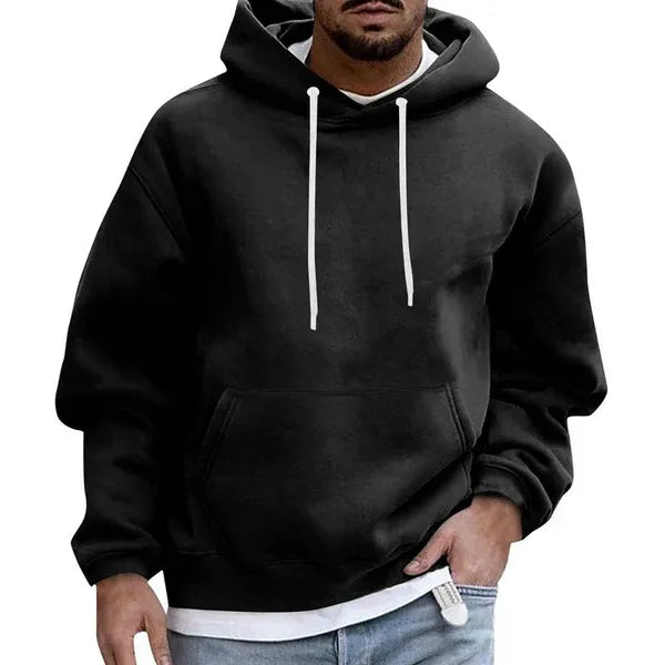 Sweat À Capuche Oversize Pour Homme En Mélange Coton Ultra Doux Avec Poche Kangourou Et Capuche À Cordon