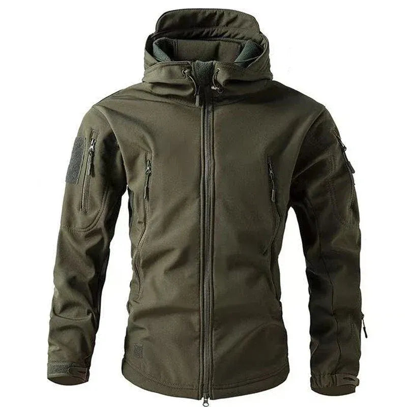 Amawinc Veste Homme Coupe Régulière Résistante À L Eau Avec Capuche Ajustable Poches Zippées
