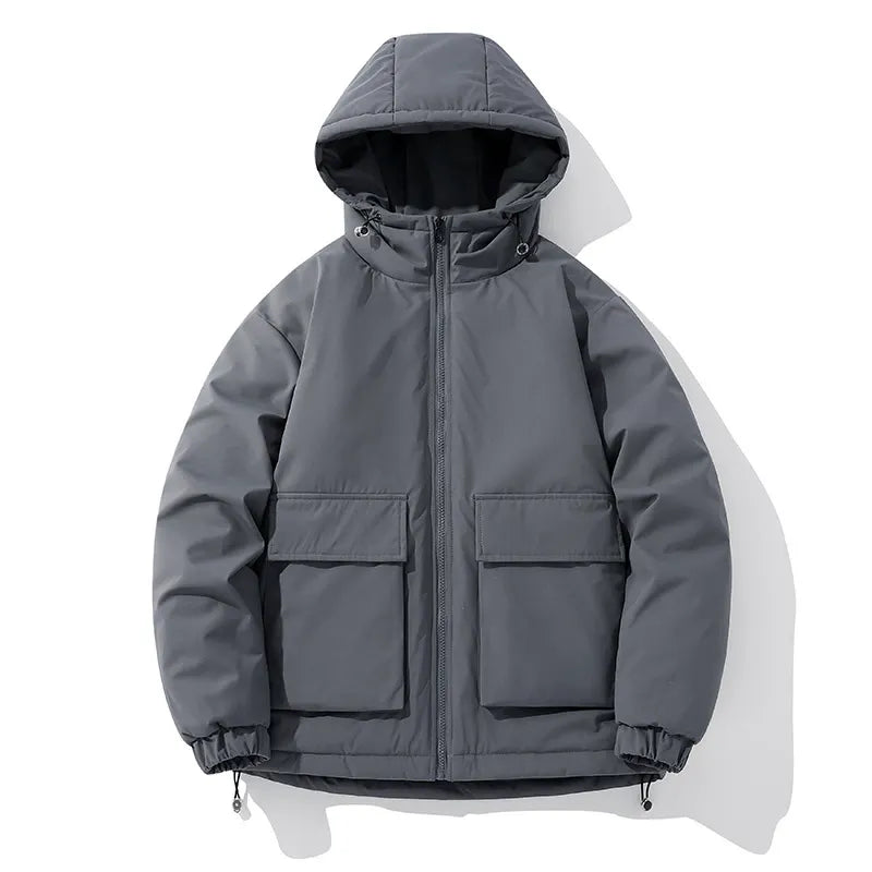 Doudoune Homme À Capuche Matelassée Poches Zip Coupe Oversize Pour Hiver Chaud Durable
