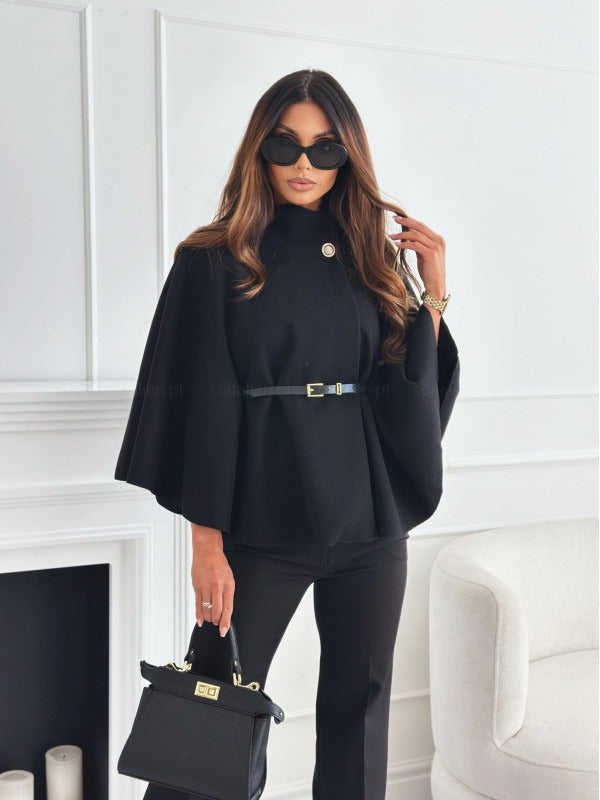 Eleanor Manteau Cape Ceinturé Élégant Pour Femme Veste Cape Chaude Raffinée Idéale Pour Tenues De Bureau Et Soirées