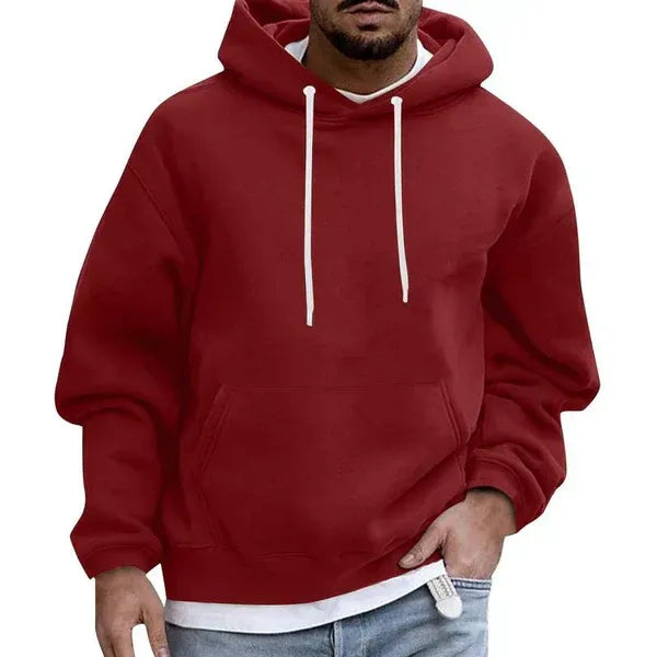 Sweat À Capuche Oversize Pour Homme En Mélange Coton Ultra Doux Avec Poche Kangourou Et Capuche À Cordon
