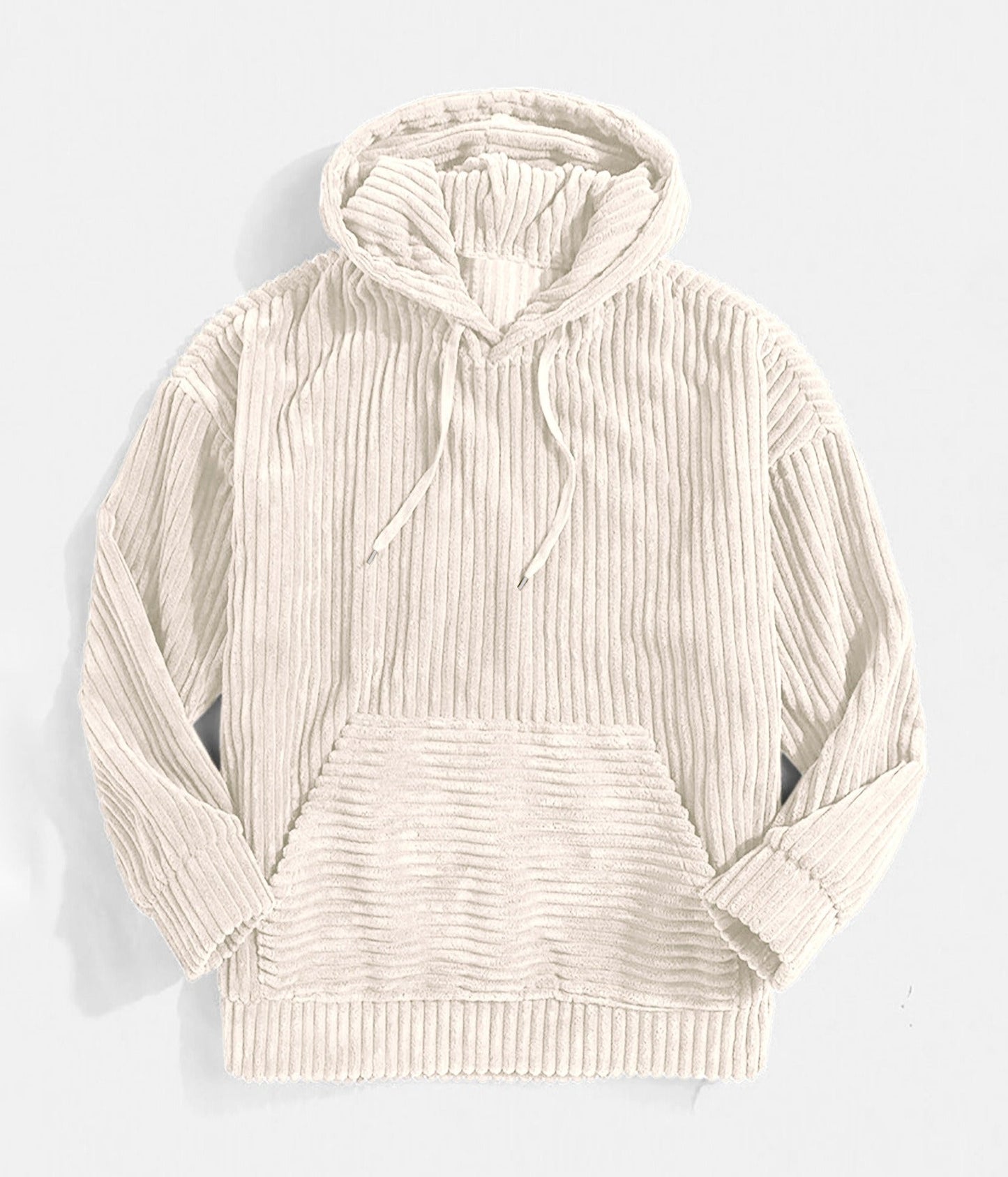 Sweat À Capuche En Velours Côtelé Amawinc Pour Homme Col V Poche Kangourou Coupe Oversize Décontracté