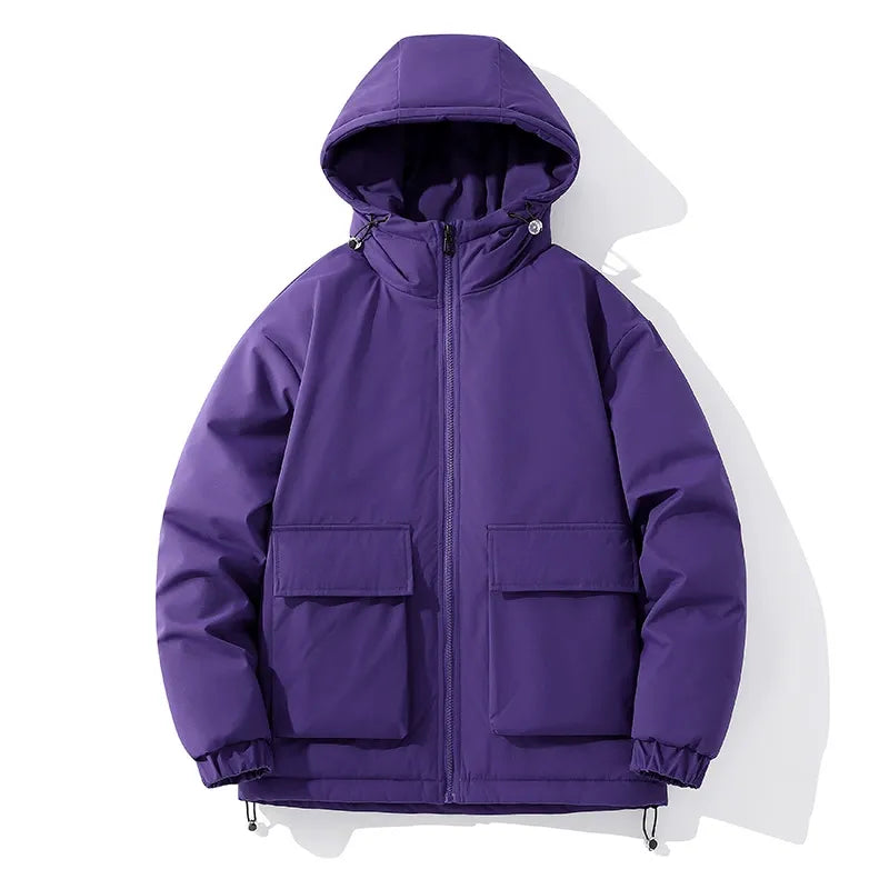 Doudoune Homme À Capuche Matelassée Poches Zip Coupe Oversize Pour Hiver Chaud Durable