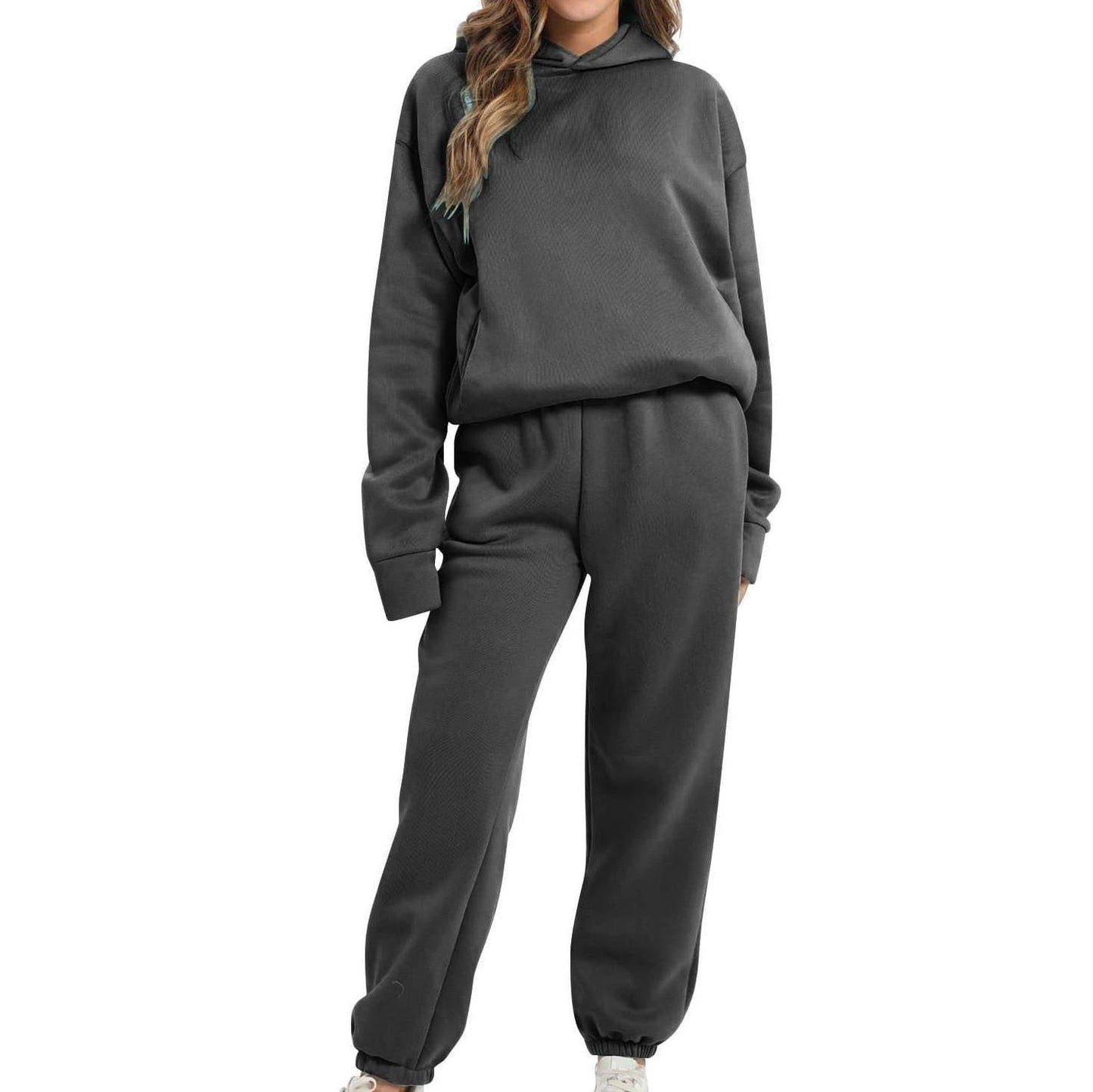 Ensemble Jogger Oversize Pour Femme Deux Pièces Avec Hoodie Confort Durable Et Silhouette Élégante Amawinc