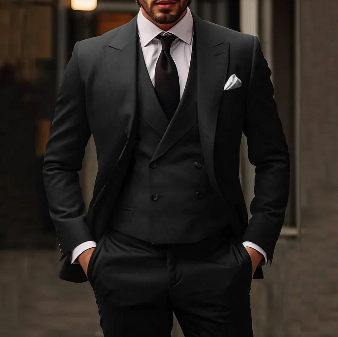 Costume Trois Pièces Smoking Homme Avec Gilet Bourgogne Rouge Pour Mariages Et Événements