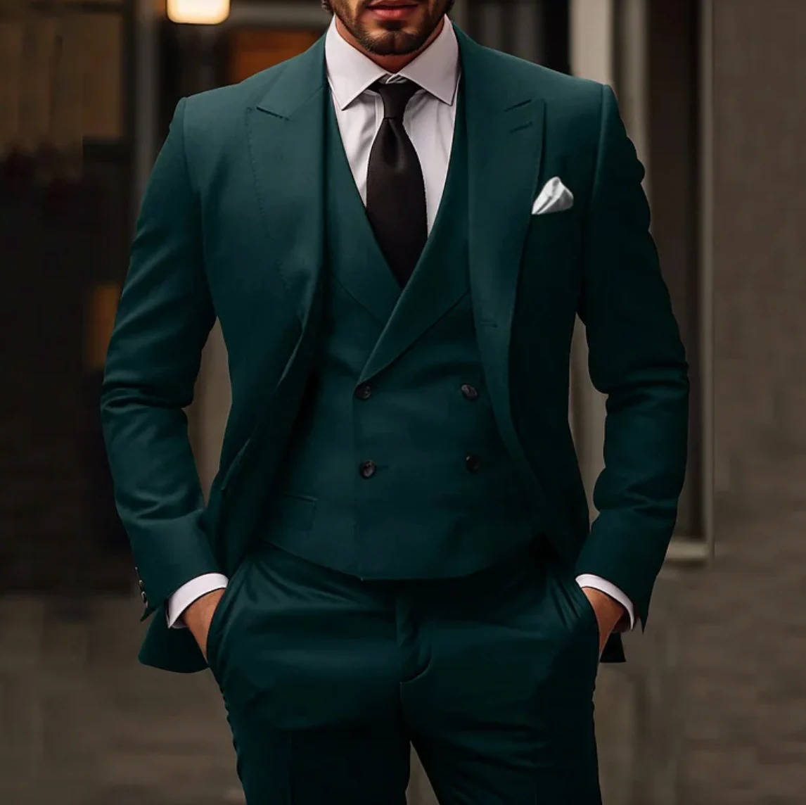 Costume Trois Pièces Smoking Homme Avec Gilet Bourgogne Rouge Pour Mariages Et Événements