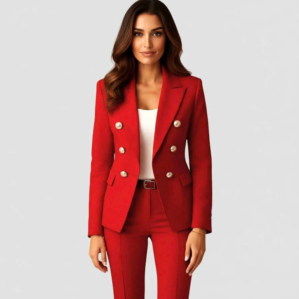 Amawinc Ensemble Blazer Et Pantalon Pour Femme Aspect Poli Deux Pièces Pour Le Travail Et Les Soirées