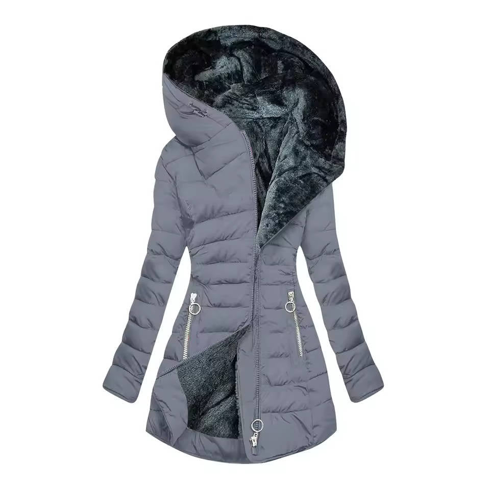 Manteau D'hiver Pour Femmes Avec Capuche Rembourrage Polyester Moelleux Pour Chaleur Et Style