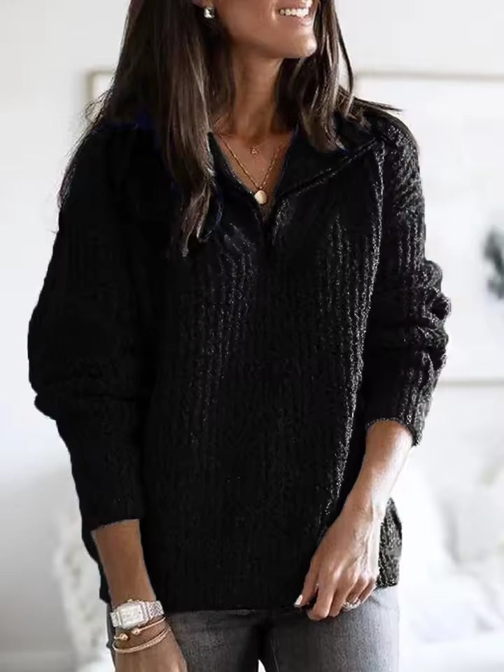 Pull Pour Femme A Zip Demi Leger Et Confortable Idéal Pour Le Quotidien Actif Amawinc