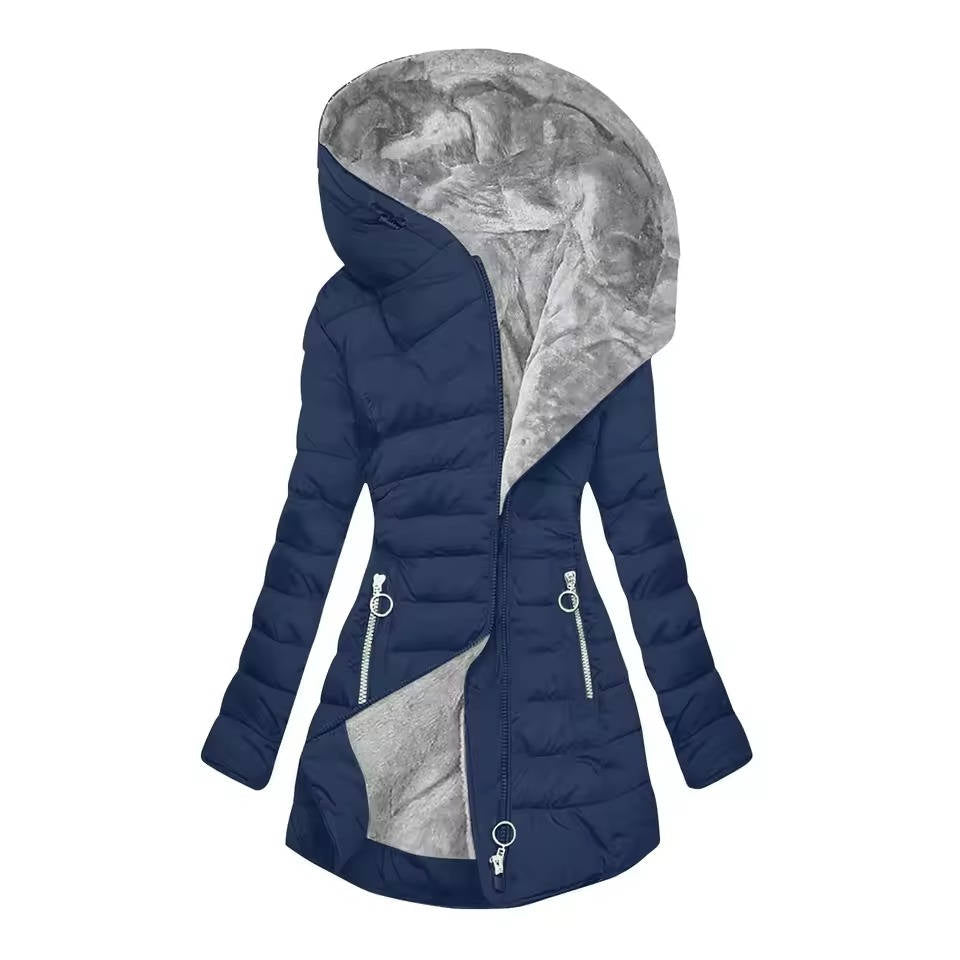 Manteau D'hiver Pour Femmes Avec Capuche Rembourrage Polyester Moelleux Pour Chaleur Et Style