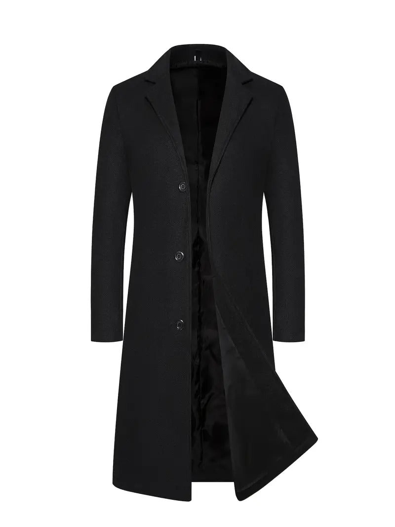 Manteau Long Homme Camel En Laine Classique Pour Travail Et Vie Quotidienne Décontractée