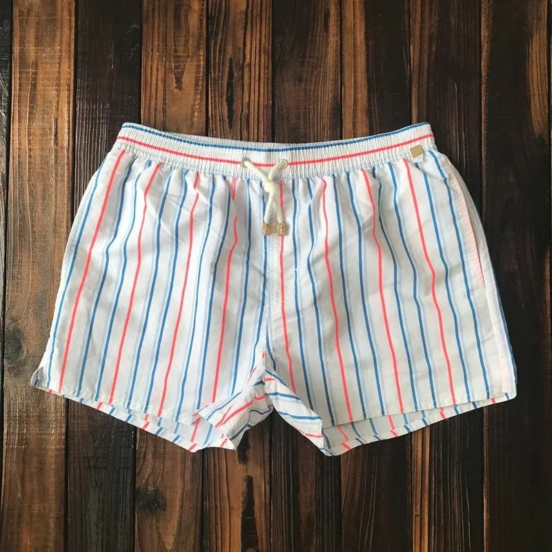 Shorts De Bain Pour Homme À Rayures Amawinc Quick Dry Trunks Avec Cordon Confortable Et Ajustement Idéal