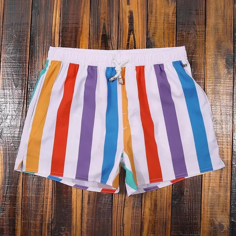 Shorts De Bain Pour Homme À Rayures Amawinc Quick Dry Trunks Avec Cordon Confortable Et Ajustement Idéal