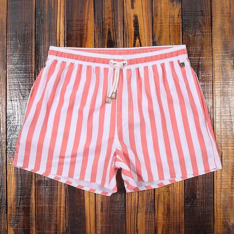 Shorts De Bain Pour Homme À Rayures Amawinc Quick Dry Trunks Avec Cordon Confortable Et Ajustement Idéal