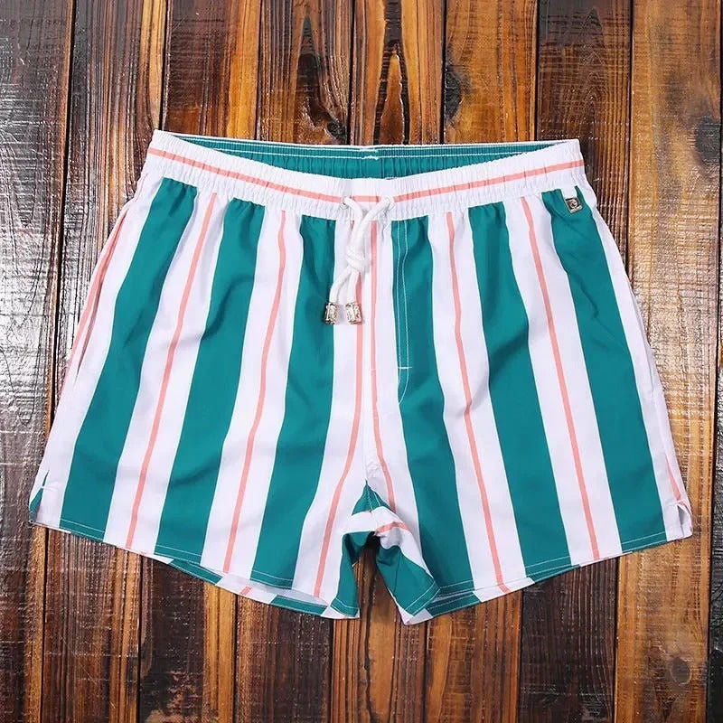Shorts De Bain Pour Homme À Rayures Amawinc Quick Dry Trunks Avec Cordon Confortable Et Ajustement Idéal
