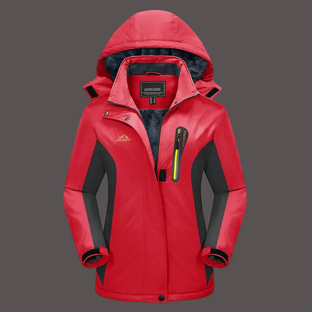 Amawinc Nordisk-Flair Veste Extérieure Femme Résistante À L Eau Doublée Polaire Capuche Et Poignets Ajustables
