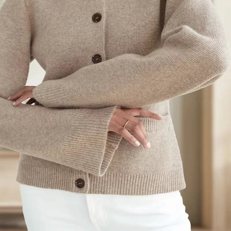 Ensemble Deux Pièces Femme En Maille Cardigan Cintré Et Pantalon À Jambe Large Pour Une Silhouette Élégante