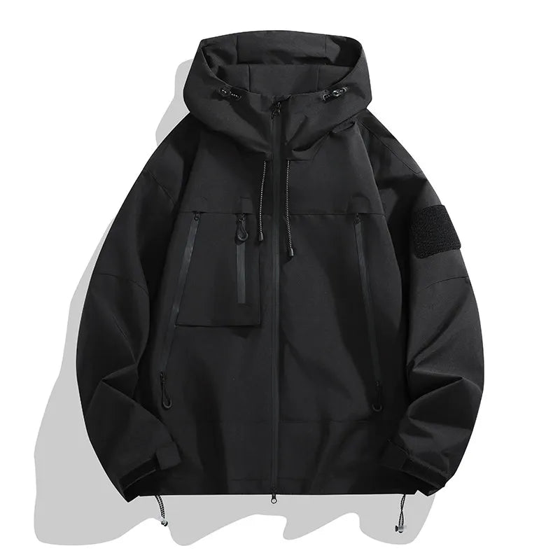 Veste à Capuche Homme Nordisk Flair Coupe Décontractée Résistante au Vent Imperméable Poches Utilitaires