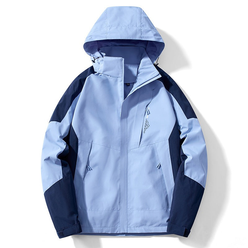 Amawinc Veste Homme Plein Air Imperméable À Capuche Ajustable Fermeture Éclair Coupe Regular
