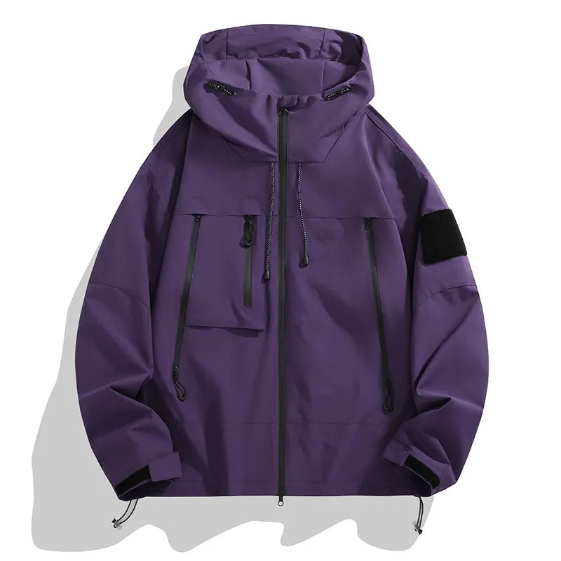 Veste à Capuche Homme Nordisk Flair Coupe Décontractée Résistante au Vent Imperméable Poches Utilitaires