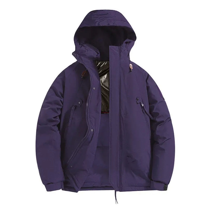 Veste Matelassée À Capuche Pour Homme Imperméable Au Vent Et Résistante À L Eau Poches Zippées Coupe Décontractée