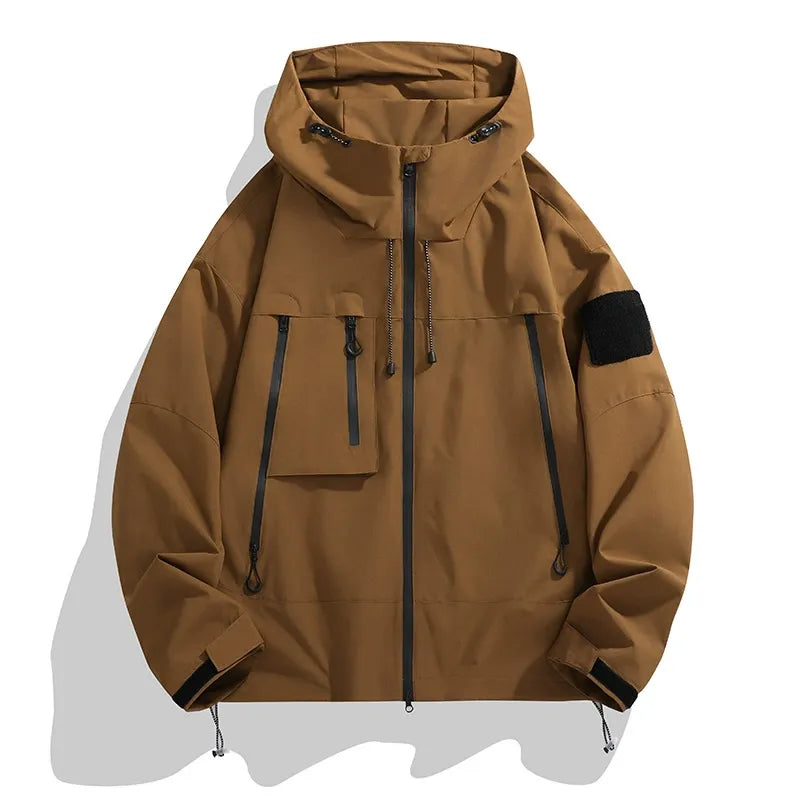 Veste à Capuche Homme Nordisk Flair Coupe Décontractée Résistante au Vent Imperméable Poches Utilitaires