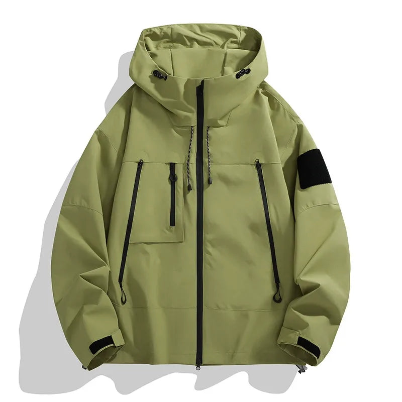 Veste à Capuche Homme Nordisk Flair Coupe Décontractée Résistante au Vent Imperméable Poches Utilitaires