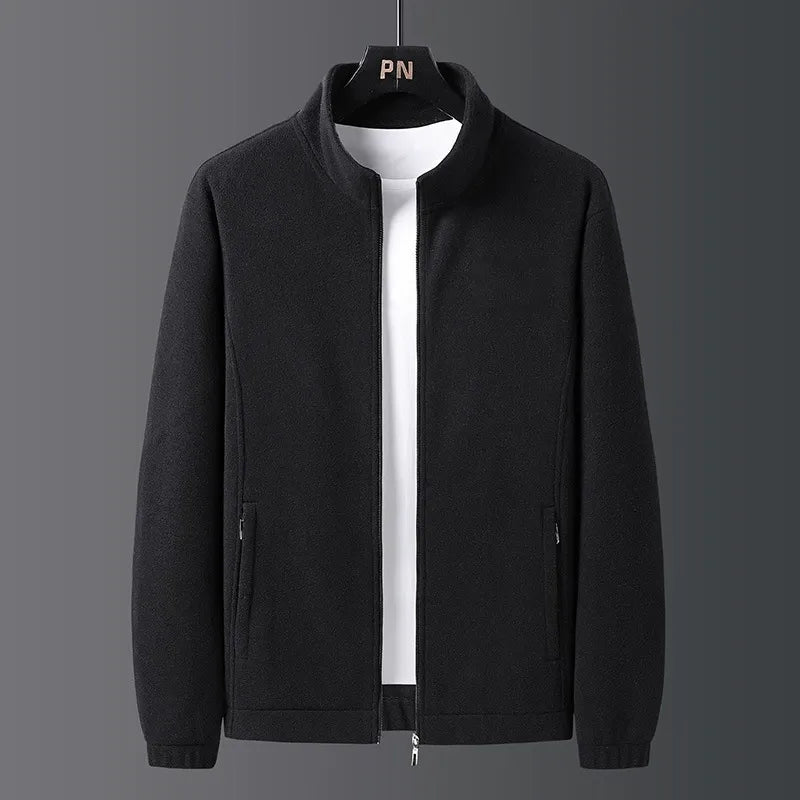 Veste Polaire Homme Amawinc Coupe Regular Col Montant Zip Complet Poignets et Ourlet Élastiques