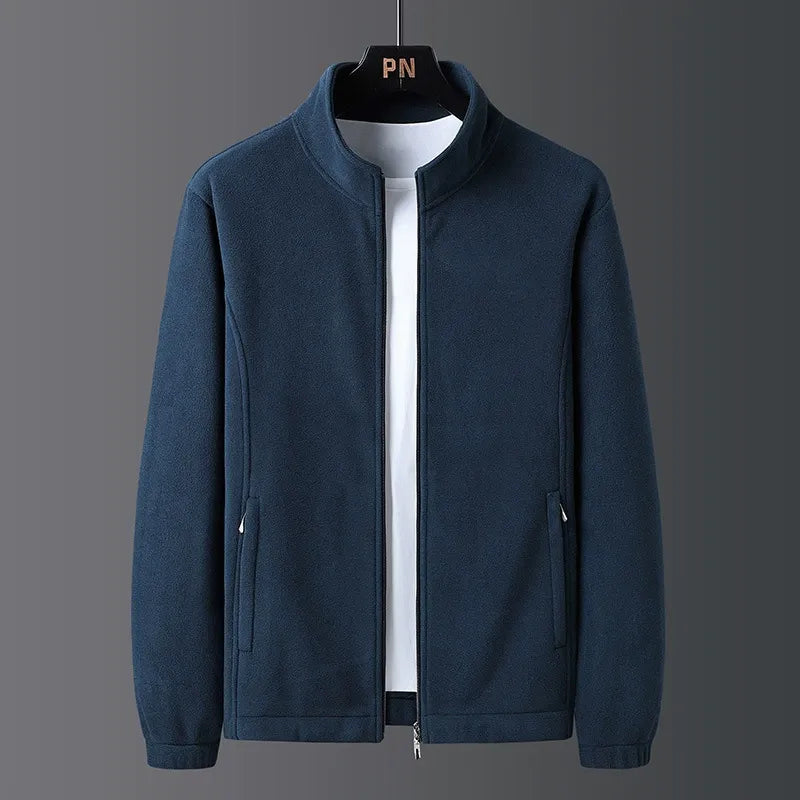 Veste Polaire Homme Amawinc Coupe Regular Col Montant Zip Complet Poignets et Ourlet Élastiques
