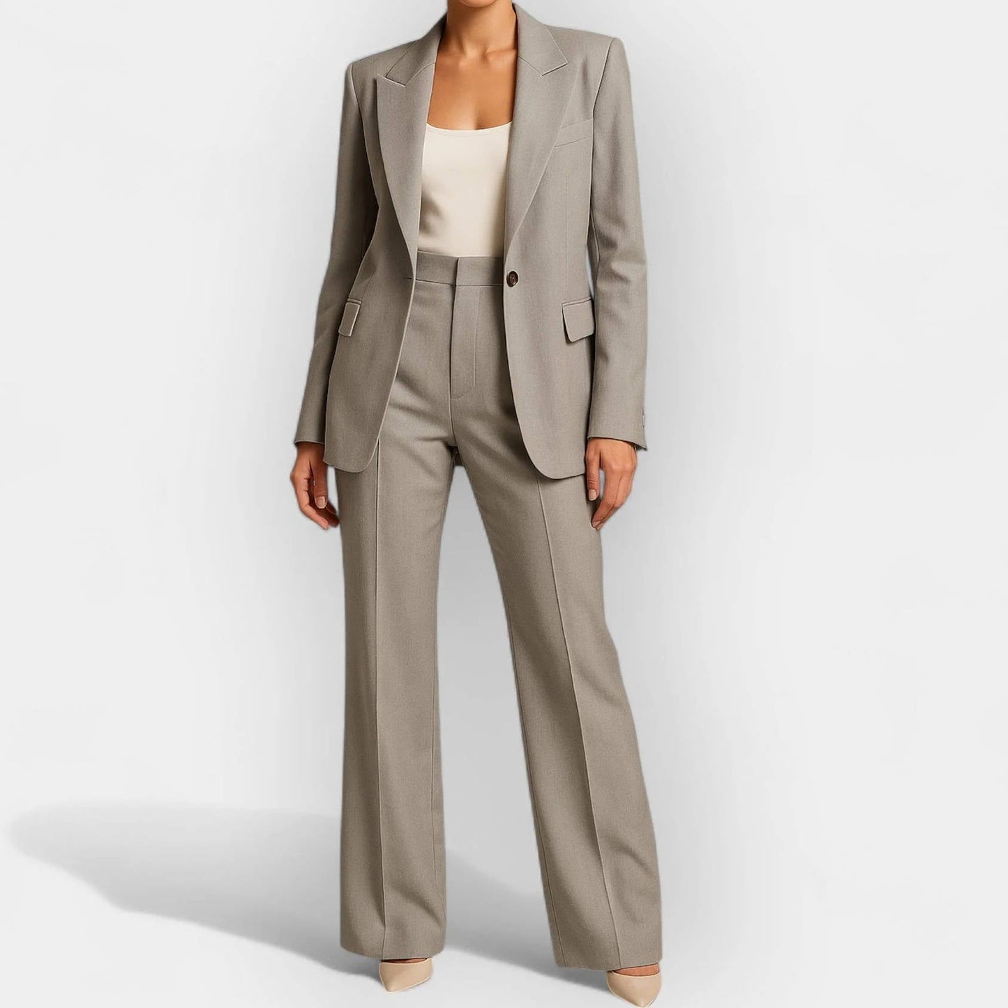 Tailleur Pantalon Deux Pièces Femme Élégant Polyvalent Pour Professionnelle Moderne
