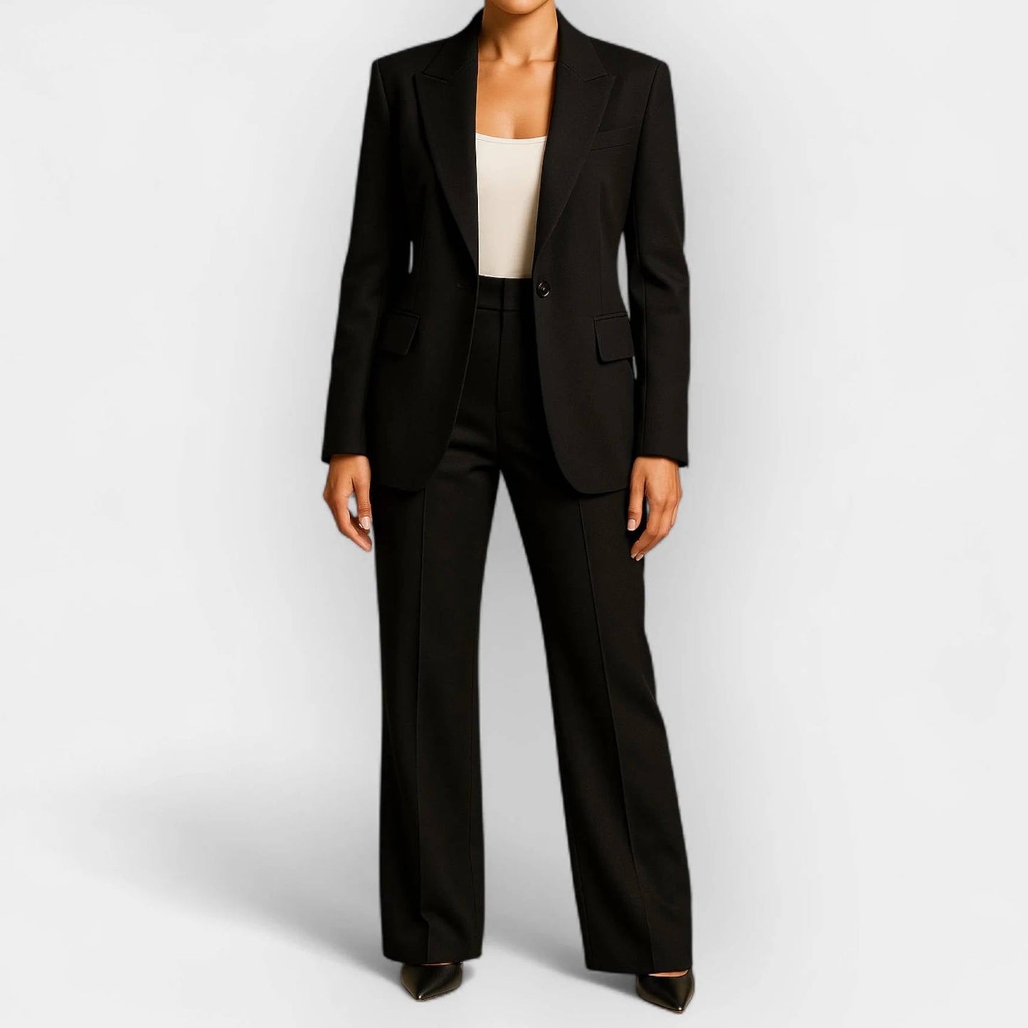 Tailleur Pantalon Deux Pièces Femme Élégant Polyvalent Pour Professionnelle Moderne