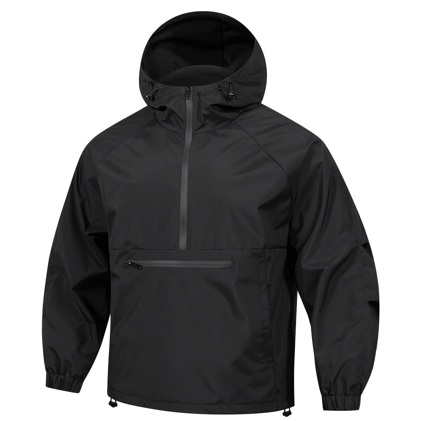 Amawinc Sweat À Capuche Imperméable Pour Homme Coupe Décontractée Avec Demi Fermeture Éclair Poche Poitrine Zippée