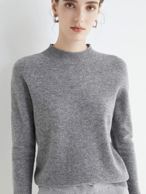 Pull Pour Femmes En Laine Mélangée Coupe Regular Manches Longues Col Rond Côtelé Nordisk Flair