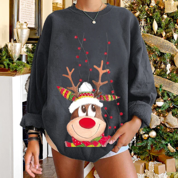 Pull Femme À Coupe Décontractée En Maille Douce Motif Renne De Noël Confortable Pour Femmes Nordisk Flair