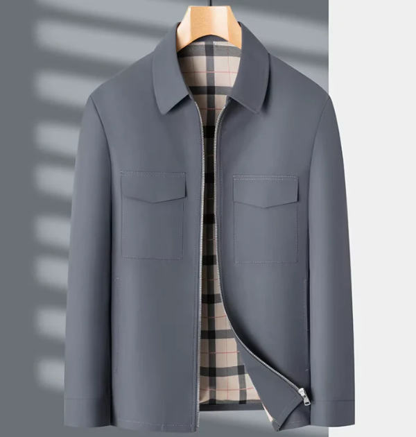 Veste Homme Slim Fit Coupe Tailorée Fermeture Éclair Devant Poches À Rabat Motif Carreaux Doublure Nordisk Flair