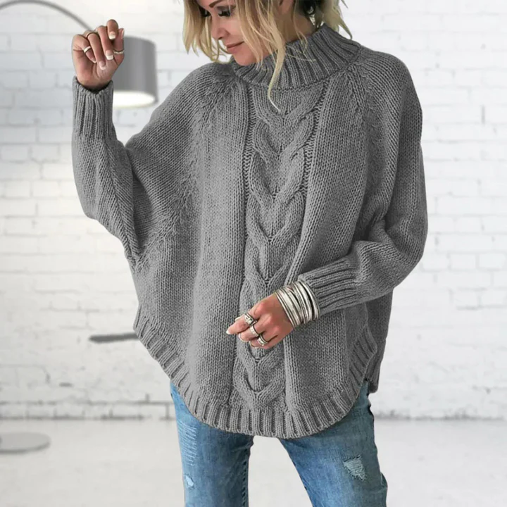 Pull Femme Tricot Oversize En Laine Mélange Col Roulé Câblé Confort Et Élégance Nordisk Flair