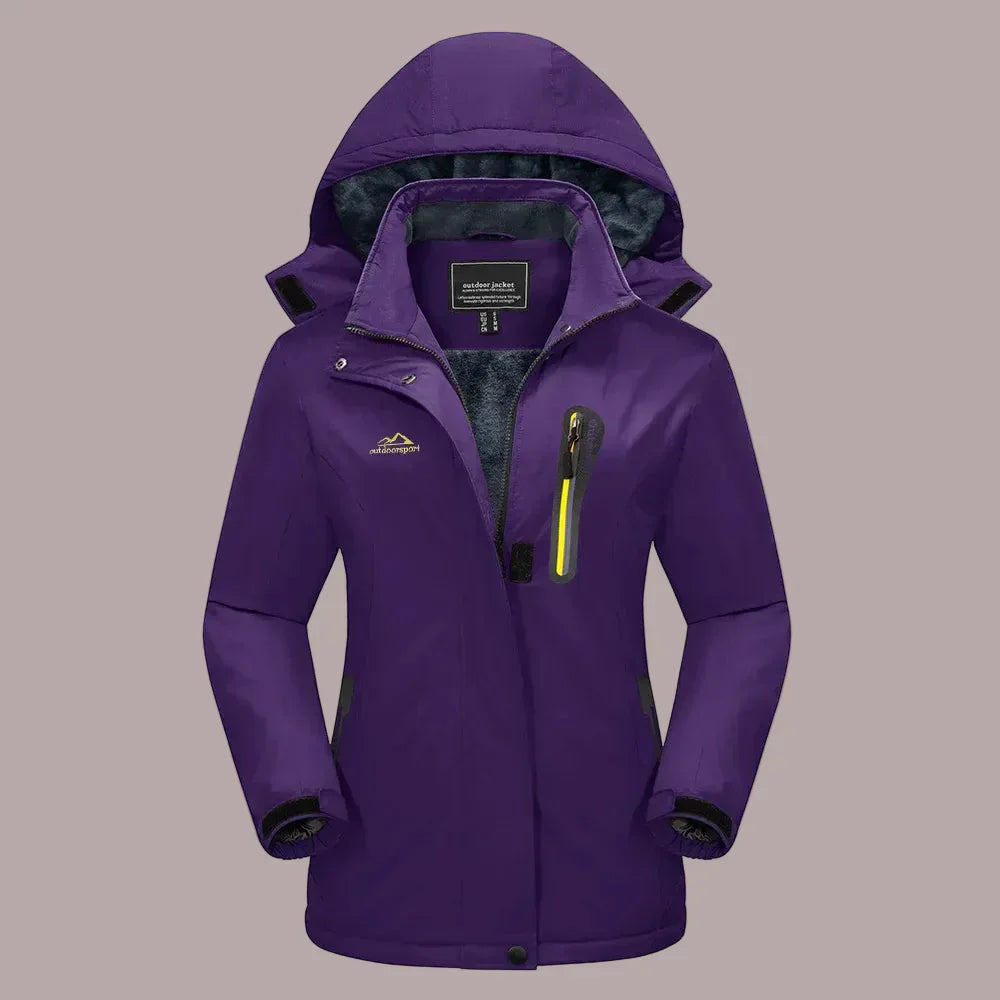 Amawinc Nordisk-Flair Veste Extérieure Femme Résistante À L Eau Doublée Polaire Capuche Et Poignets Ajustables