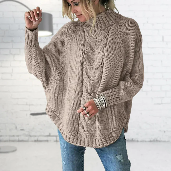 Pull Femme Tricot Oversize En Laine Mélange Col Roulé Câblé Confort Et Élégance Nordisk Flair