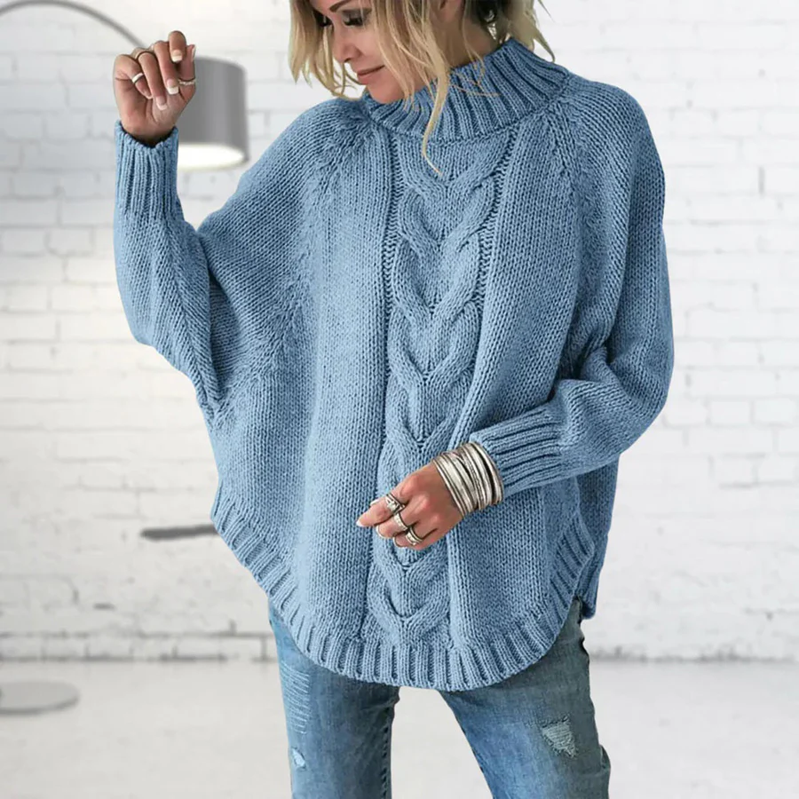 Pull Femme Tricot Oversize En Laine Mélange Col Roulé Câblé Confort Et Élégance Nordisk Flair