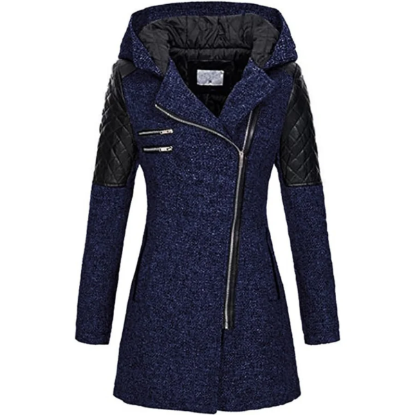 Nordisk-Flair Veste Pour Femme Coupe Ajustée Manches Matelassées Zip Asymétrique Capuche Moderne