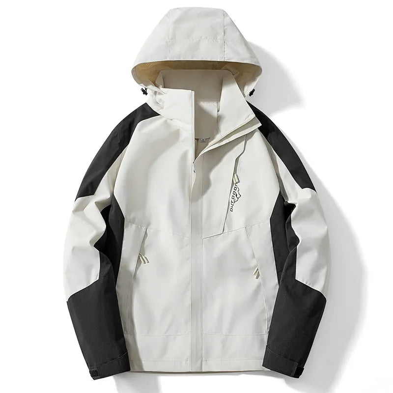 Amawinc Veste Homme Plein Air Imperméable À Capuche Ajustable Fermeture Éclair Coupe Regular