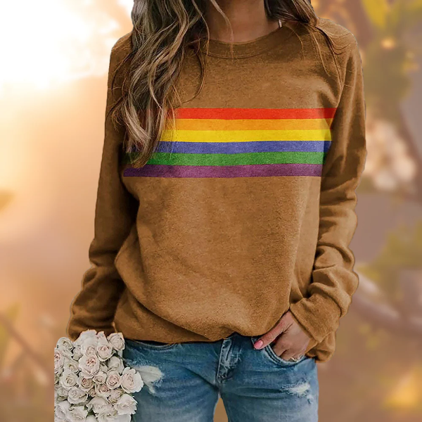 Pull Femme Col Rond En Maille Douce À Rayures, Coupe Décontractée Et Confortable Chaud